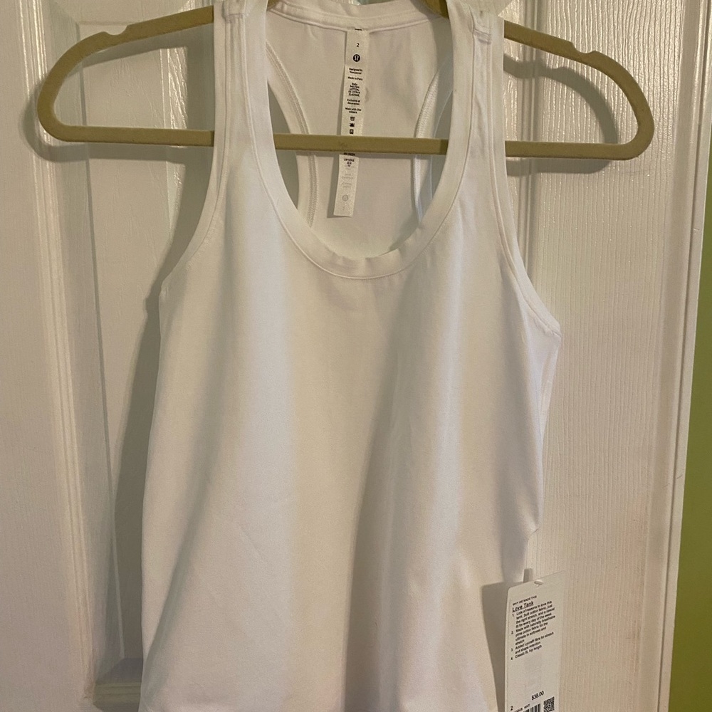 Lululemon Athletica White Fitted Sleeveless Tank Top